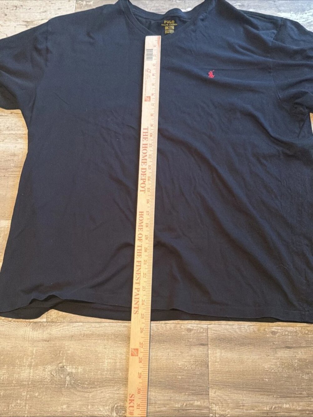 POLO RALPH LAUREN V-Neck T-shirt Black Pony Red Short Sleeve Men’s XXL - Picture 5 of 6